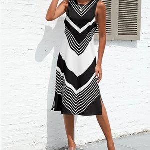 NEW PixieLady Black and White Midi-dress size L